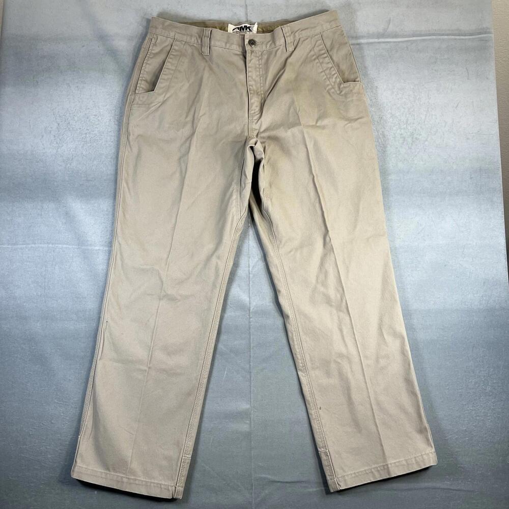 Mountain Khakis Pants Mens 38x32 Beige Canvas Outdoor Hiking Straight Chino